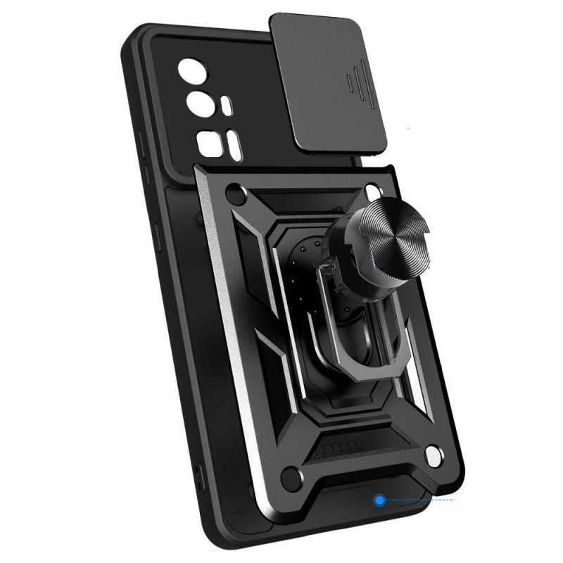 Bal-z Xiaomi Poco F5 Pro Kılıf Magnetik Standlı Kamera Korumalı  Sürgülü Vega Kapak