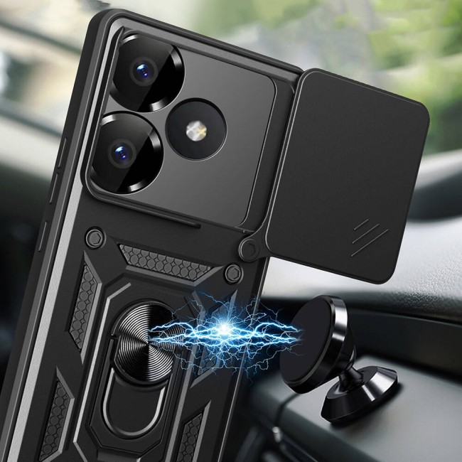 Xiaomi Poco F6 Kılıf Magnetik Standlı Kamera Korumalı Zore Sürgülü Vega Kapak Xiaomi Poco F6 Kılıf Magnetik Standlı Kamera Korumalı Zore Sürgülü Vega Kapak