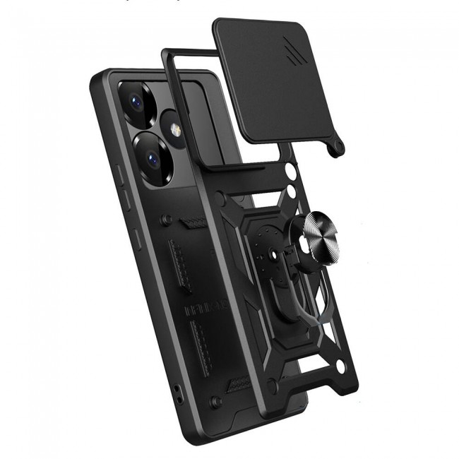 Xiaomi Poco F6 Kılıf Magnetik Standlı Kamera Korumalı Zore Sürgülü Vega Kapak Xiaomi Poco F6 Kılıf Magnetik Standlı Kamera Korumalı Zore Sürgülü Vega Kapak