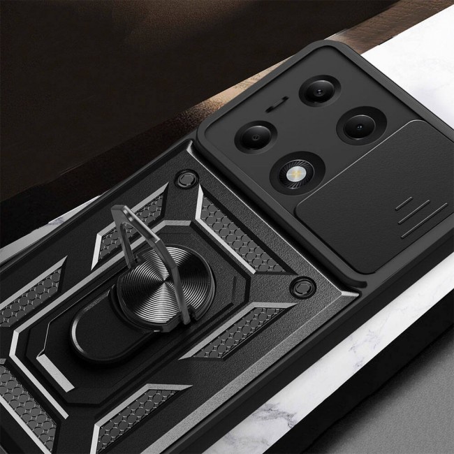 Xiaomi Poco M6 Pro 4G Kılıf Magnetik Standlı Kamera Korumalı Zore Sürgülü Vega Kapak Xiaomi Poco M6 Pro 4G Kılıf Magnetik Standlı Kamera Korumalı Zore Sürgülü Vega Kapak