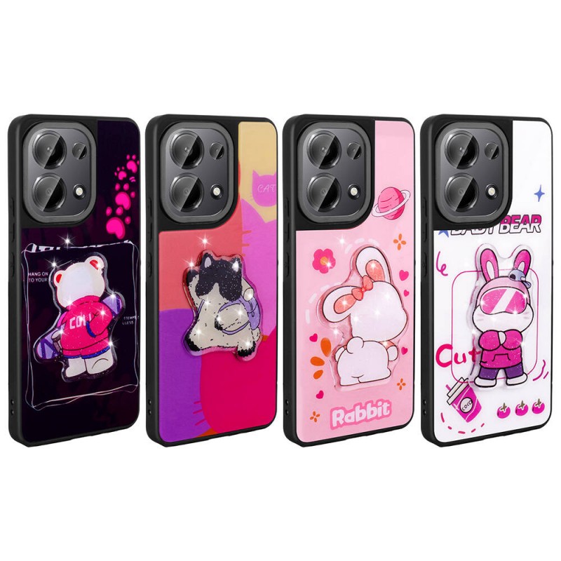 Bal-z Xiaomi Poco M6 Pro 4G Kılıf Parlayan Kabartmalı İkonik Figürlü  Amas Silikon Kapak