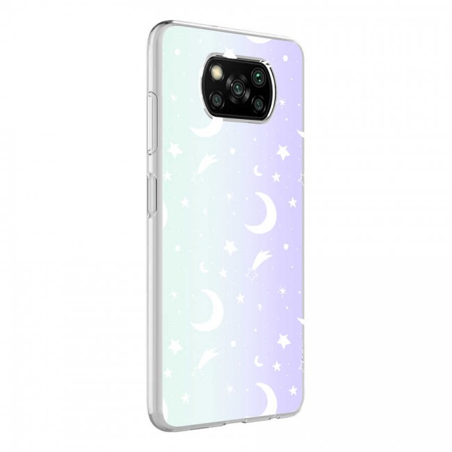 Xiaomi Poco X3 Kılıf Zore M-Blue Desenli Kapak Xiaomi Poco X3 Kılıf Zore M-Blue Desenli Kapak