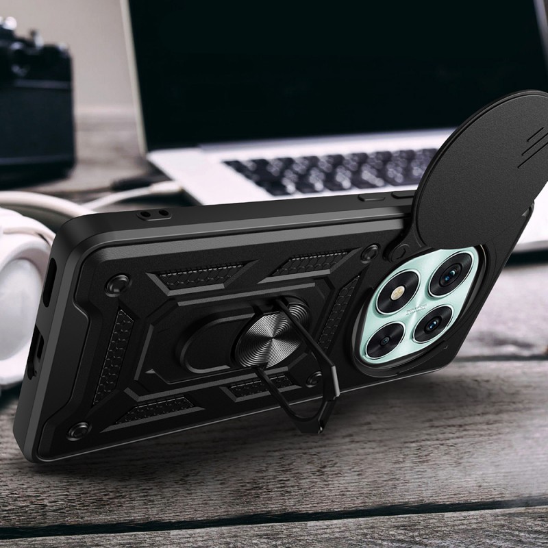 Bal-z Xiaomi Poco X7 Kılıf Magnetik Standlı Kamera Korumalı Zore Sürgülü Vega Kapak