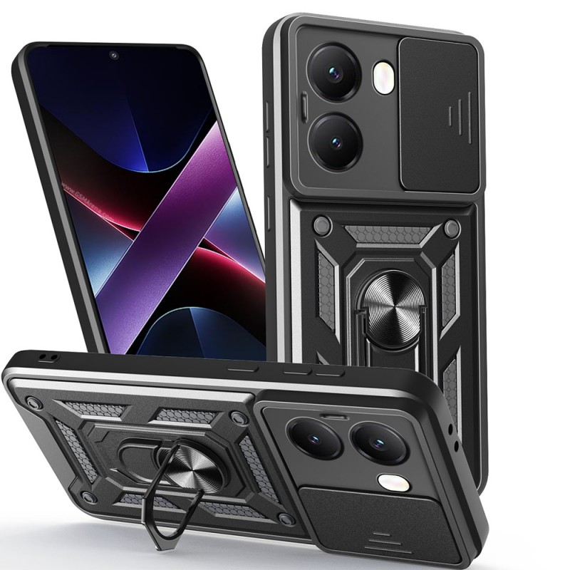 Bal-z Xiaomi Poco X7 Pro Kılıf Magnetik Standlı Kamera Korumalı Zore Sürgülü Vega Kapak