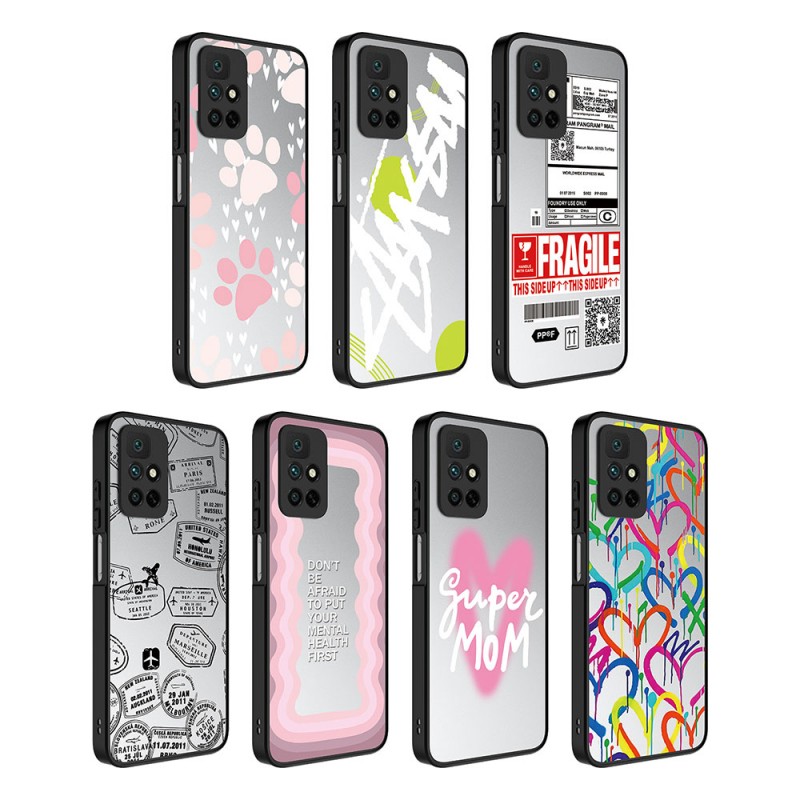 Bal-z Xiaomi Redmi 10 Kılıf Aynalı Desenli Kamera Korumalı Parlak  Mirror Kapak