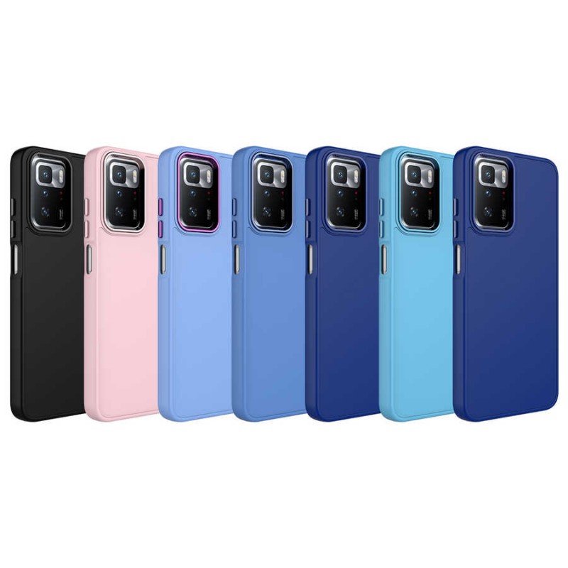 Bal-z Xiaomi Redmi 10 Kılıf Metal Çerçeve ve Buton Tasarımlı Silikon  Luna Kapak