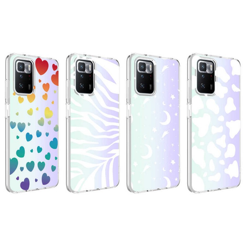 Bal-z Xiaomi Redmi 10 Kılıf  M-Blue Desenli Kapak