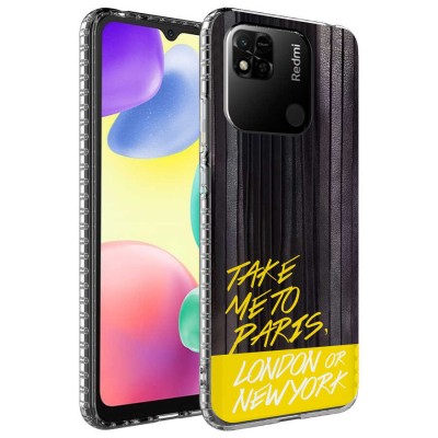 Bal-z Xiaomi Redmi 10C Kılıf Airbag Kenarlı Renkli Desenli Silikon  Elegans Kapak