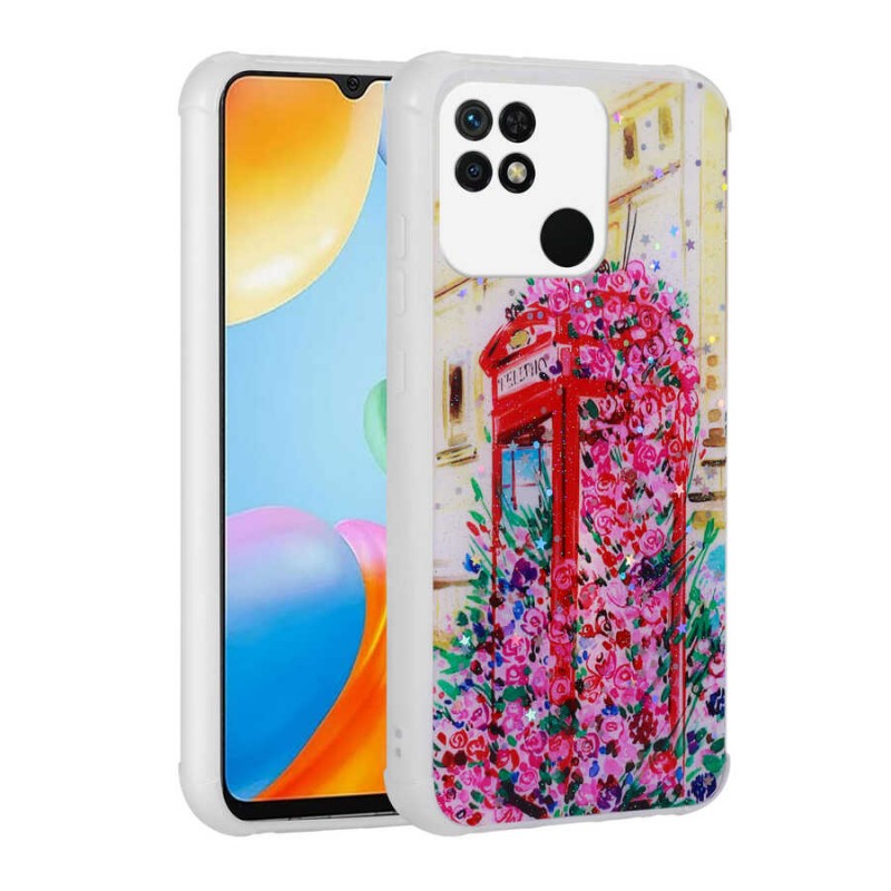 Bal-z Xiaomi Redmi 10C Kılıf Simli Desenli Kamera Korumalı Parlak  Popy Kapak