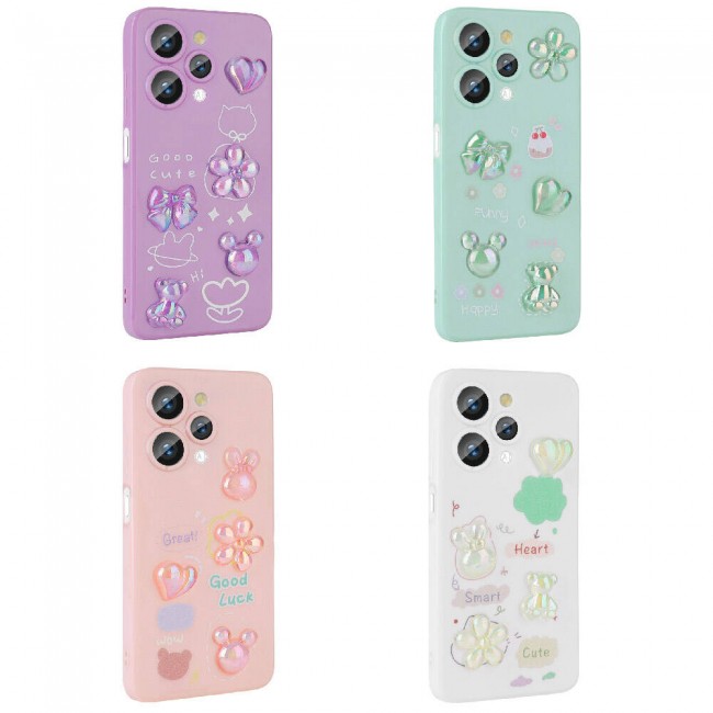 Xiaomi Redmi 12 4G Kılıf Kabartma Figürlü Parlak Zore Toys Silikon Kapak Xiaomi Redmi 12 4G Kılıf Kabartma Figürlü Parlak Zore Toys Silikon Kapak