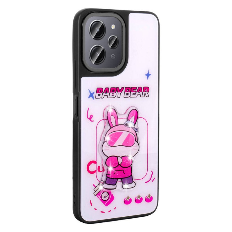 Bal-z Xiaomi Redmi 12 4G Kılıf Parlayan Kabartmalı İkonik Figürlü  Amas Silikon Kapak