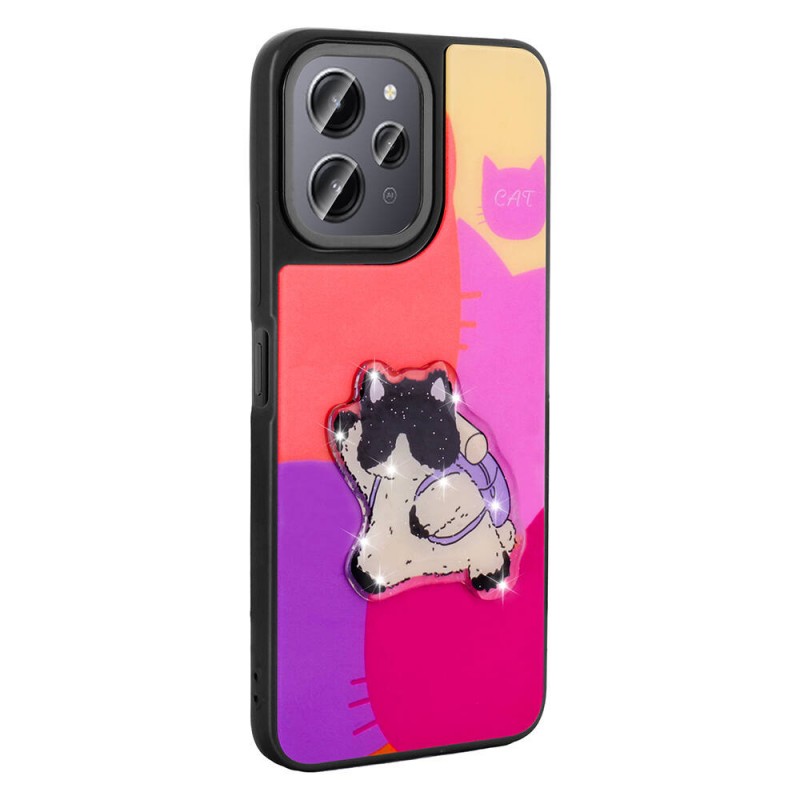 Bal-z Xiaomi Redmi 12 4G Kılıf Parlayan Kabartmalı İkonik Figürlü  Amas Silikon Kapak