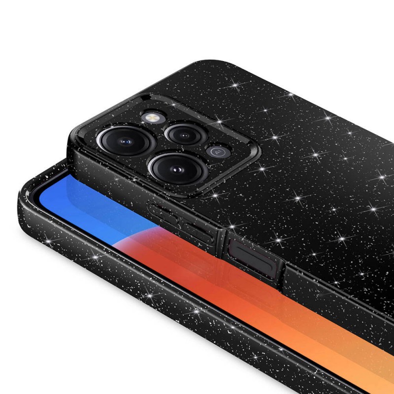 Bal-z Xiaomi Redmi 12 Kılıf Kamera Korumalı Simli Lüks  Koton Kapak