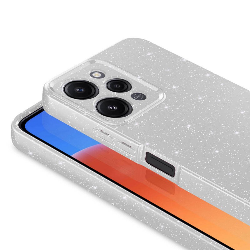 Bal-z Xiaomi Redmi 12 Kılıf Kamera Korumalı Simli Lüks  Koton Kapak