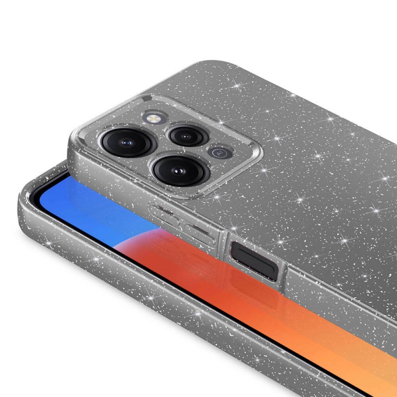 Bal-z Xiaomi Redmi 12 Kılıf Kamera Korumalı Simli Lüks  Koton Kapak