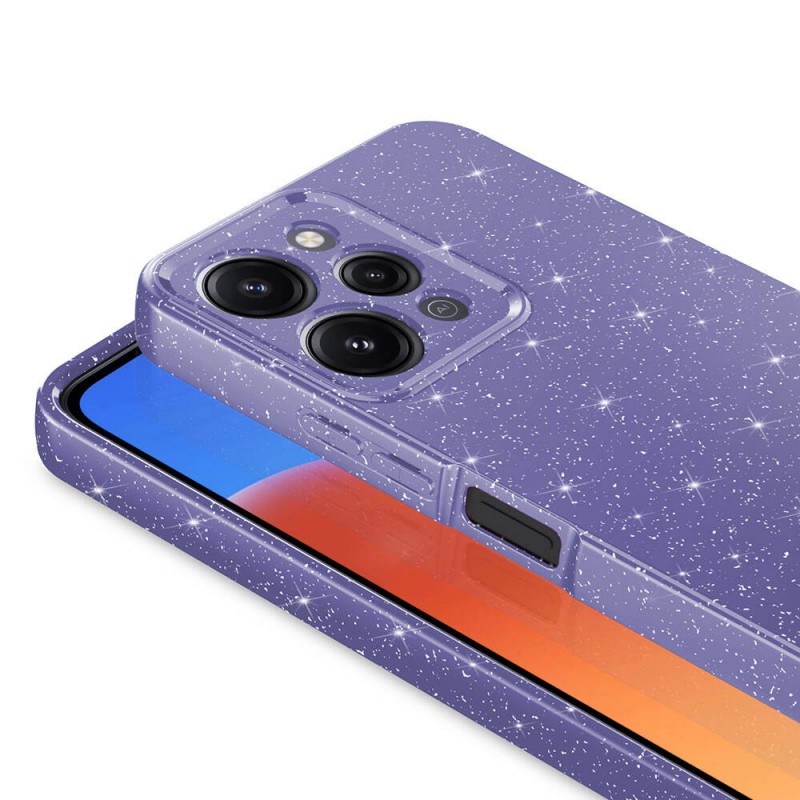 Bal-z Xiaomi Redmi 12 Kılıf Kamera Korumalı Simli Lüks  Koton Kapak