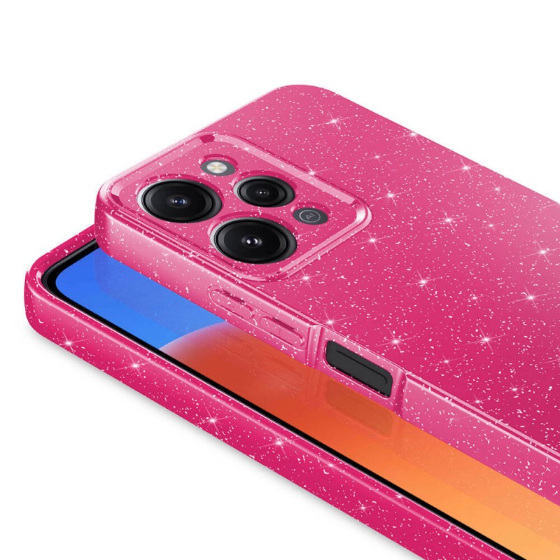 Bal-z Xiaomi Redmi 12 Kılıf Kamera Korumalı Simli Lüks  Koton Kapak