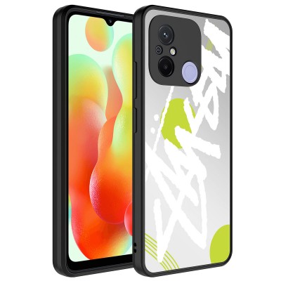 Bal-z Xiaomi Redmi 12C Kılıf Aynalı Desenli Kamera Korumalı Parlak  Mirror Kapak