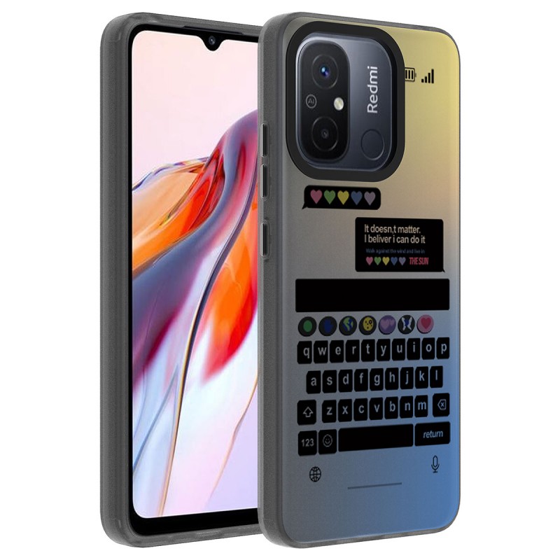 Bal-z Xiaomi Redmi 12C Kılıf Desenli  Dragon Sert Kapak