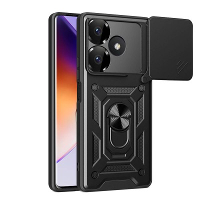 Bal-z Xiaomi Redmi 13 4G Kılıf Magnetik Standlı Kamera Korumalı  Sürgülü Vega Kapak