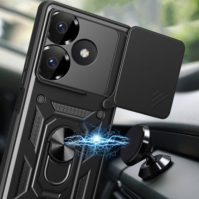 Xiaomi Redmi 13 4G Kılıf Magnetik Standlı Kamera Korumalı Zore Sürgülü Vega Kapak Xiaomi Redmi 13 4G Kılıf Magnetik Standlı Kamera Korumalı Zore Sürgülü Vega Kapak