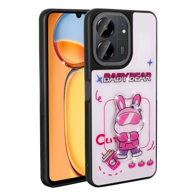 Bal-z Xiaomi Redmi 13C Kılıf Parlayan Kabartmalı İkonik Figürlü  Amas Silikon Kapak