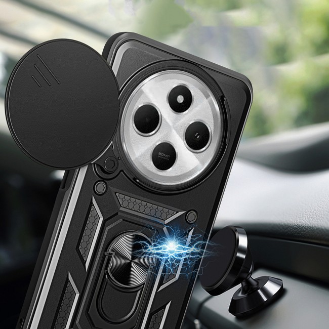 Xiaomi Redmi 14C 4G Kılıf Magnetik Standlı Kamera Korumalı Zore Sürgülü Vega Kapak Xiaomi Redmi 14C 4G Kılıf Magnetik Standlı Kamera Korumalı Zore Sürgülü Vega Kapak