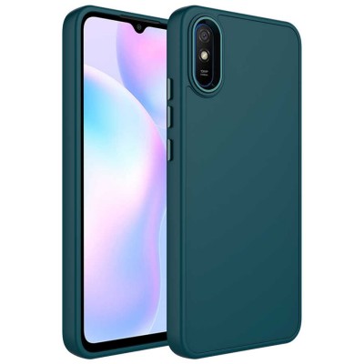 Bal-z Xiaomi Redmi 9A Kılıf Metal Çerçeve ve Buton Tasarımlı Silikon  Luna Kapak