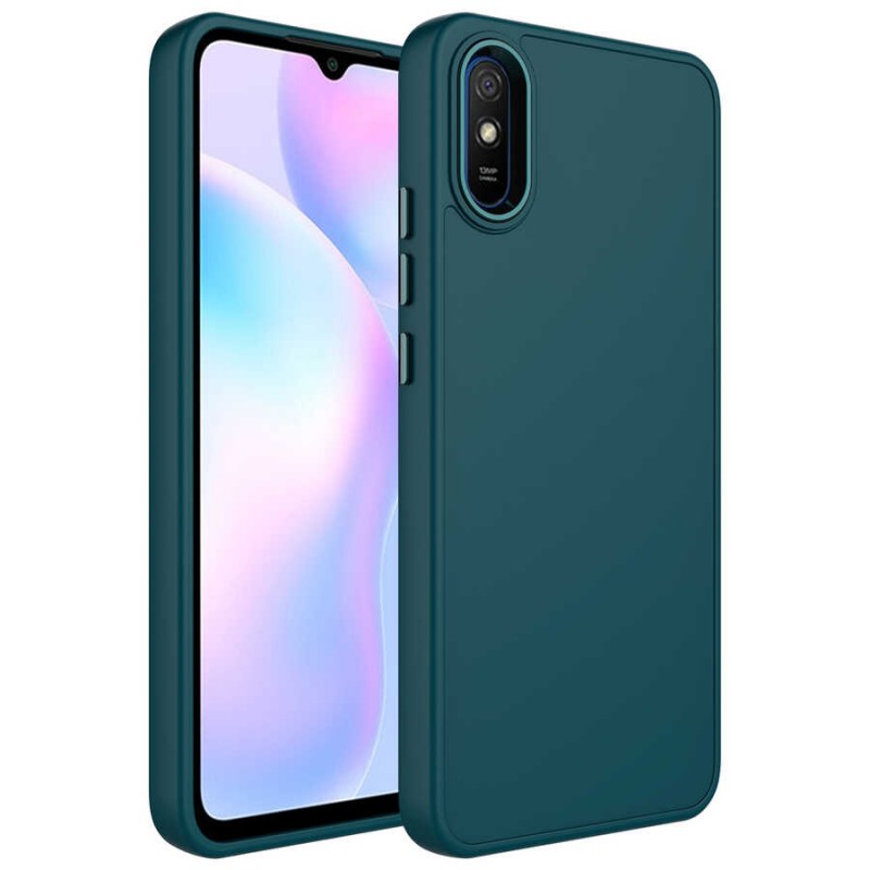 Bal-z Xiaomi Redmi 9A Kılıf Metal Çerçeve ve Buton Tasarımlı Silikon  Luna Kapak