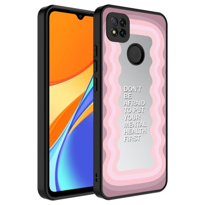 Bal-z Xiaomi Redmi 9C Kılıf Aynalı Desenli Kamera Korumalı Parlak  Mirror Kapak