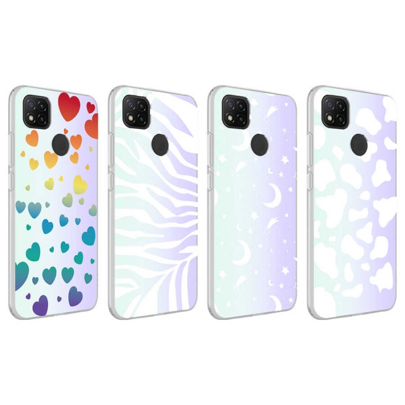 Bal-z Xiaomi Redmi 9C Kılıf  M-Blue Desenli Kapak