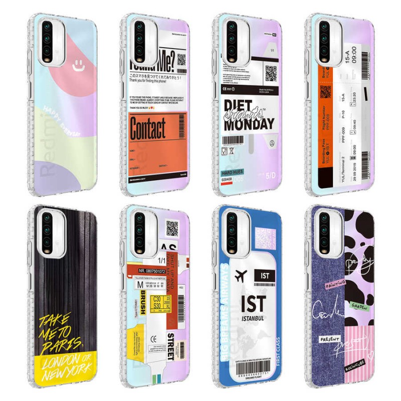 Bal-z Xiaomi Redmi Note 10 Kılıf Airbag Kenarlı Renkli Desenli Silikon  Elegans Kapak