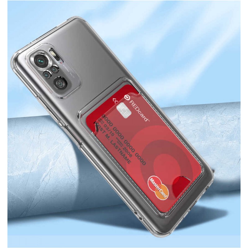 Bal-z Xiaomi Redmi Note 10 Kılıf Kartlıklı Şeffaf  Setra Clear Silikon Kapak