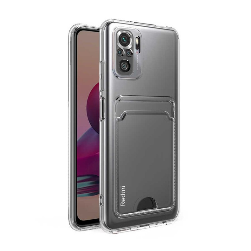 Bal-z Xiaomi Redmi Note 10 Kılıf Kartlıklı Şeffaf  Setra Clear Silikon Kapak