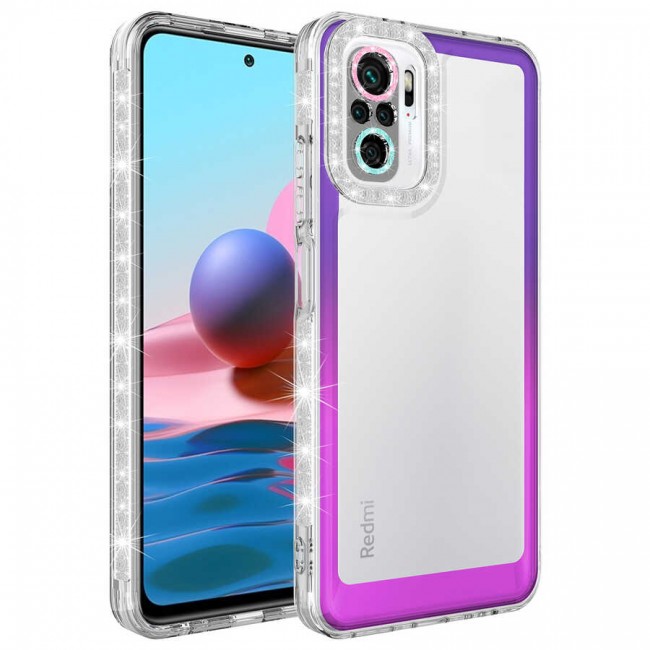 Xiaomi Redmi Note 10 Kılıf Simli ve Renk Geçiş Tasarımlı Lens Korumalı Zore Park Kapak Xiaomi Redmi Note 10 Kılıf Simli ve Renk Geçiş Tasarımlı Lens Korumalı Zore Park Kapak