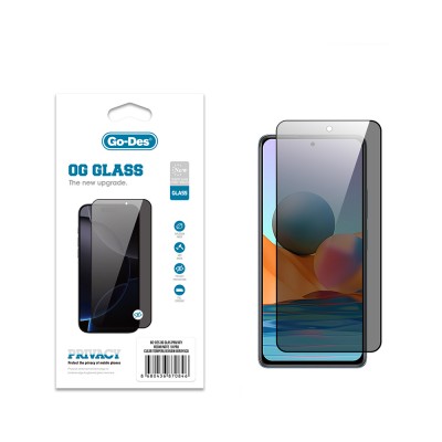 Bal-z Xiaomi Redmi Note 10 Pro Go Des OG Glass Privacy Antistatik Temperli Cam Ekran Koruyucu