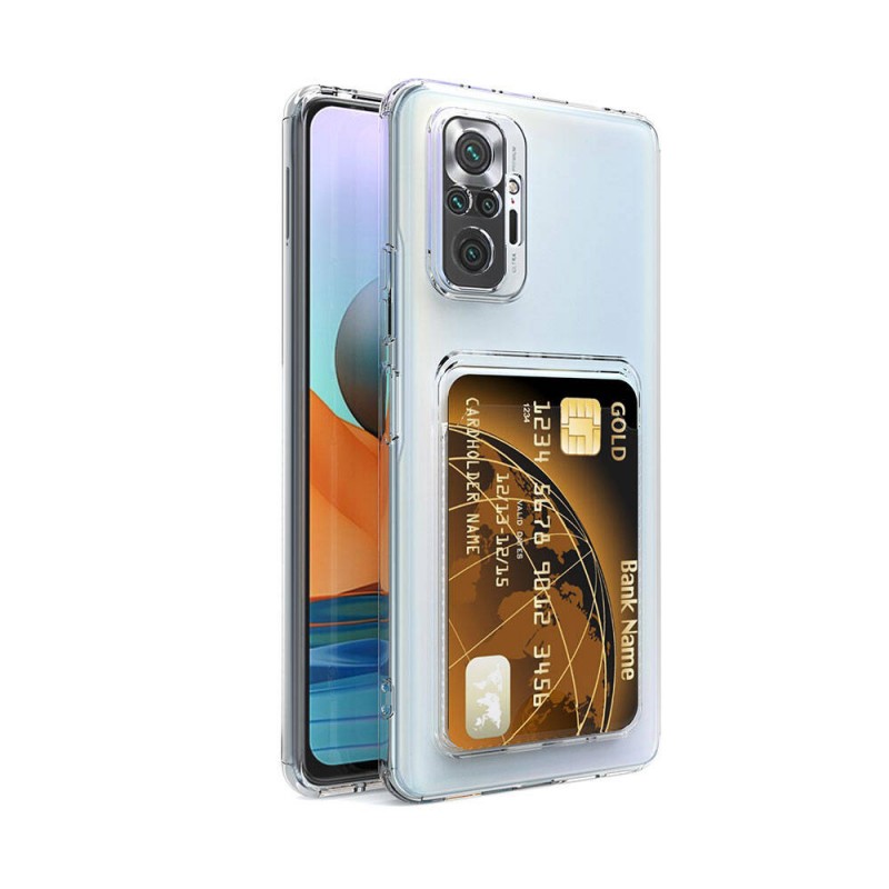 Bal-z Xiaomi Redmi Note 10 Pro Kılıf Kartlıklı Şeffaf  Setra Clear Silikon Kapak