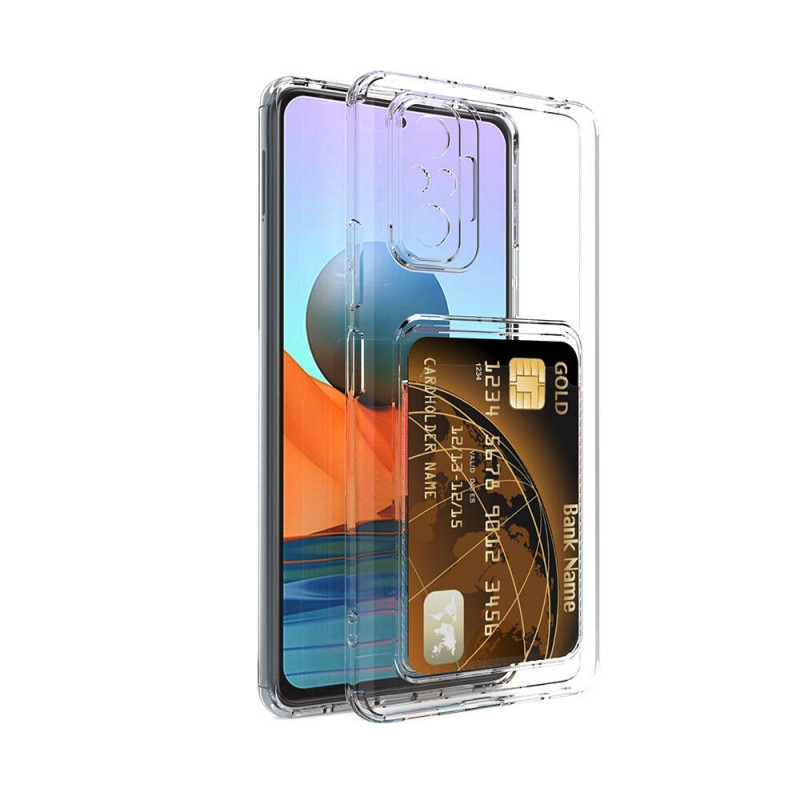 Bal-z Xiaomi Redmi Note 10 Pro Kılıf Kartlıklı Şeffaf  Setra Clear Silikon Kapak