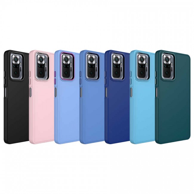 Xiaomi Redmi Note 10 Pro Kılıf Metal Çerçeve ve Buton Tasarımlı Silikon Zore Luna Kapak Xiaomi Redmi Note 10 Pro Kılıf Metal Çerçeve ve Buton Tasarımlı Silikon Zore Luna Kapak