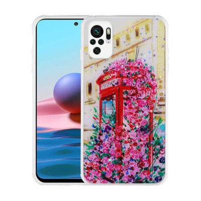 Bal-z Xiaomi Redmi Note 10S Kılıf Simli Desenli Kamera Korumalı Parlak  Popy Kapak