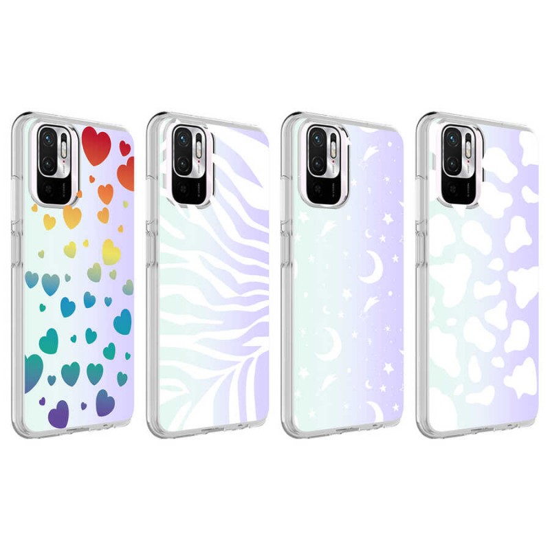 Bal-z Xiaomi Redmi Note 10S Kılıf  M-Blue Desenli Kapak