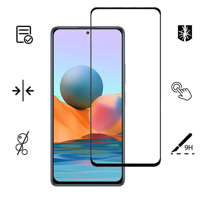 Bal-z Xiaomi Redmi Note 10S  Kenarları Kırılmaya Dayanıklı Cam Ekran Koruyucu