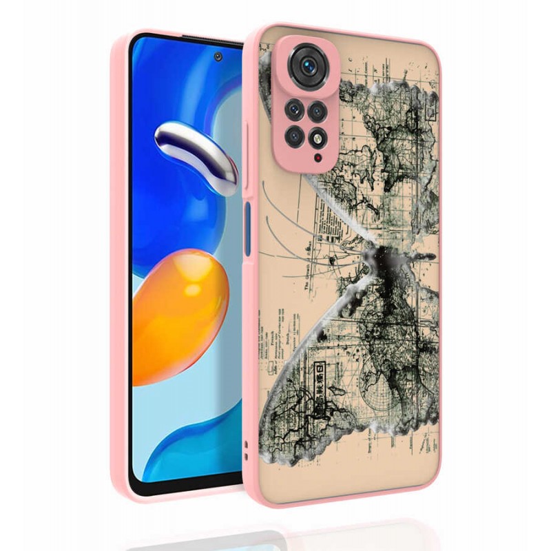 Bal-z Xiaomi Redmi Note 11 Global Kılıf Desenli Kamera Korumalı Parlak  Nora Kapak