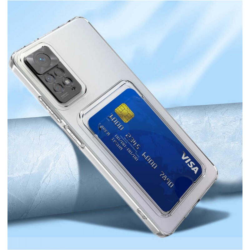 Bal-z Xiaomi Redmi Note 11 Global Kılıf Kartlıklı Şeffaf  Setra Clear Silikon Kapak