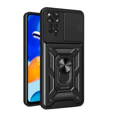 Bal-z Xiaomi Redmi Note 11 Pro 4G Kılıf Magnetik Standlı Kamera Korumalı  Sürgülü Vega Kapak