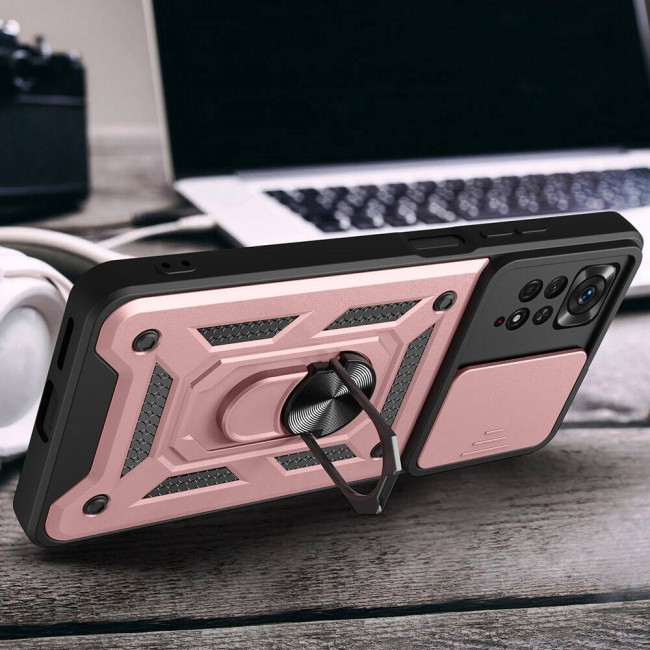 Xiaomi Redmi Note 11 Pro 4G Kılıf Magnetik Standlı Kamera Korumalı Zore Sürgülü Vega Kapak Xiaomi Redmi Note 11 Pro 4G Kılıf Magnetik Standlı Kamera Korumalı Zore Sürgülü Vega Kapak