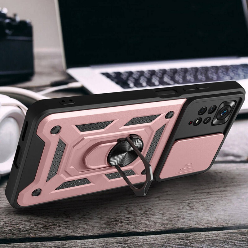 Bal-z Xiaomi Redmi Note 11 Pro 4G Kılıf Magnetik Standlı Kamera Korumalı  Sürgülü Vega Kapak