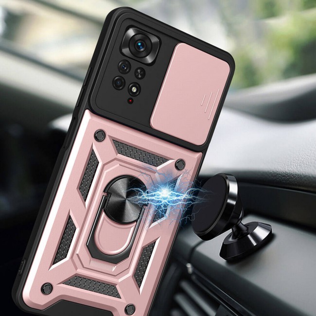 Xiaomi Redmi Note 11 Pro 4G Kılıf Magnetik Standlı Kamera Korumalı Zore Sürgülü Vega Kapak Xiaomi Redmi Note 11 Pro 4G Kılıf Magnetik Standlı Kamera Korumalı Zore Sürgülü Vega Kapak
