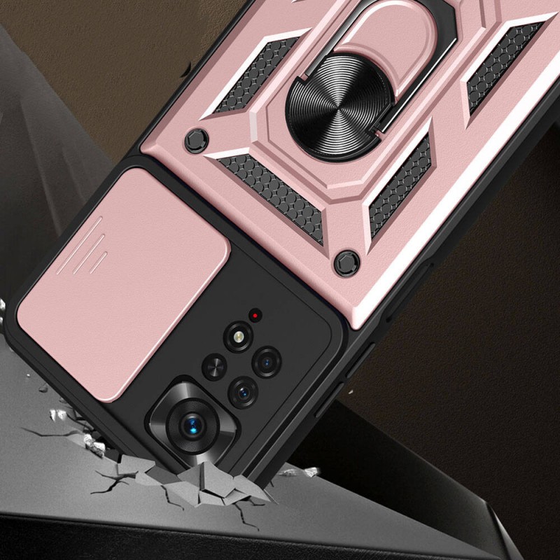 Bal-z Xiaomi Redmi Note 11 Pro 4G Kılıf Magnetik Standlı Kamera Korumalı  Sürgülü Vega Kapak