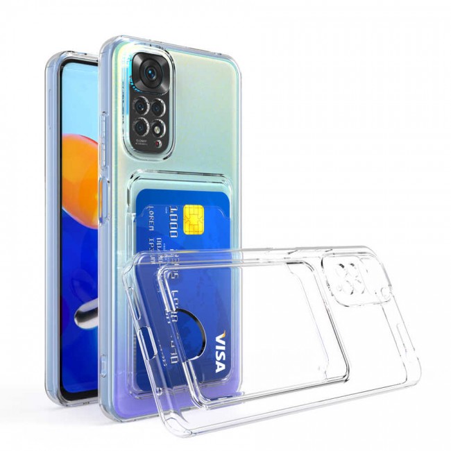 Xiaomi Redmi Note 11 Pro 5G Kılıf Kartlıklı Şeffaf Zore Setra Clear Silikon Kapak Xiaomi Redmi Note 11 Pro 5G Kılıf Kartlıklı Şeffaf Zore Setra Clear Silikon Kapak